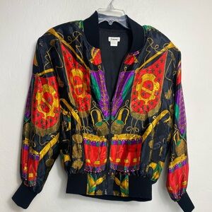 JEM Women's Bomber Jacket - Red, Gold, Purple, Black